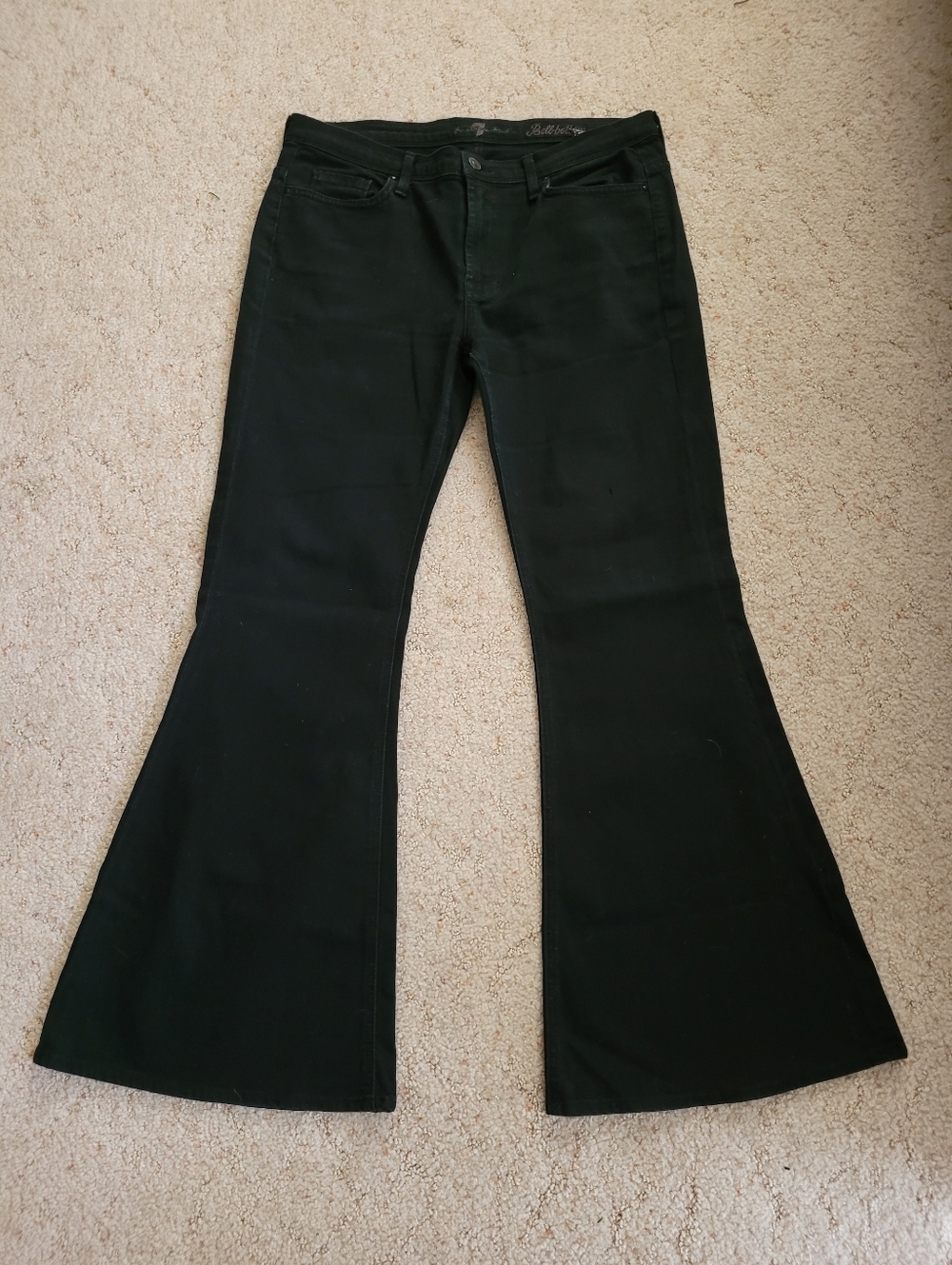 7 For All Mankind Black Bellbottom Jeans